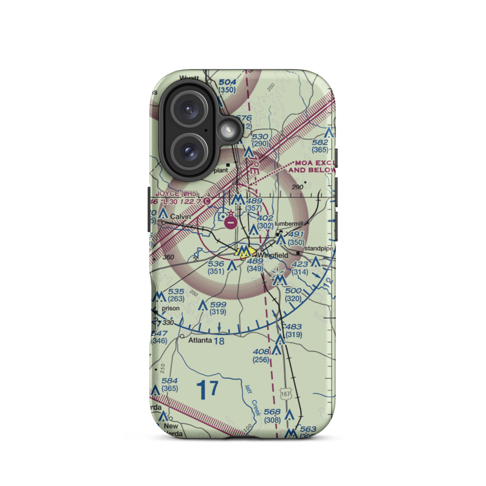 Winn Parish Medical Center Heliport (0L6) VFR Sectional  Tough iPhone Case iPhone 16 model shown