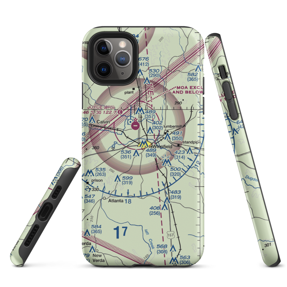 Winn Parish Medical Center Heliport (0L6) VFR Sectional  Tough iPhone Case iPhone 11 Pro Max model shown