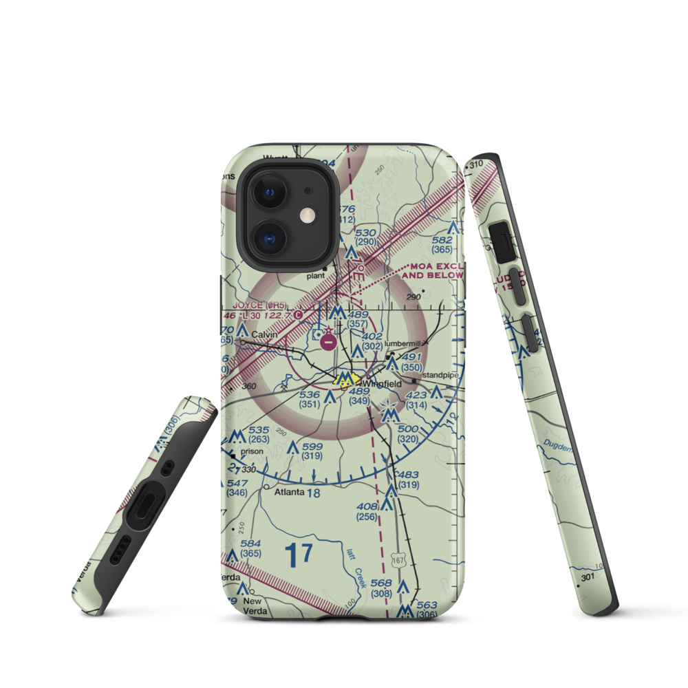 Winn Parish Medical Center Heliport (0L6) VFR Sectional  Tough iPhone Case iPhone 12 mini model shown