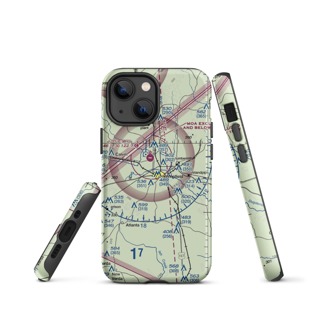 Winn Parish Medical Center Heliport (0L6) VFR Sectional  Tough iPhone Case iPhone 13 mini model shown