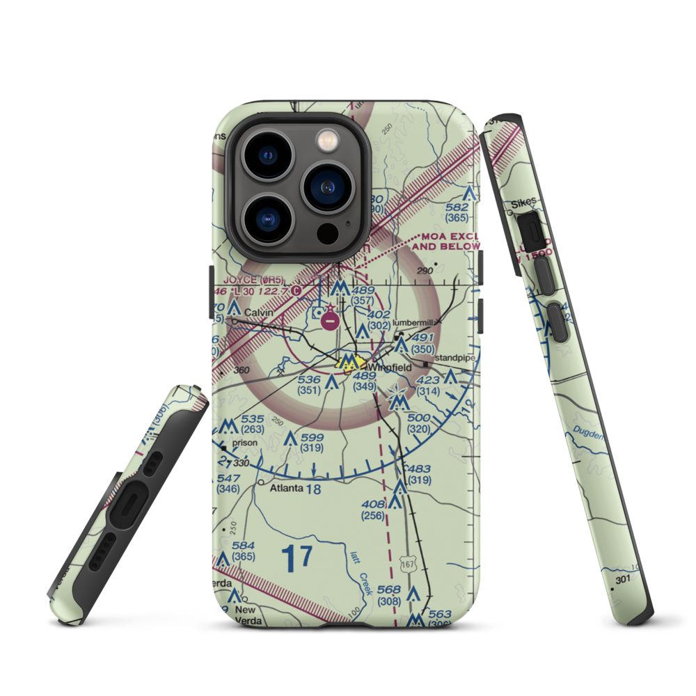 Winn Parish Medical Center Heliport (0L6) VFR Sectional  Tough iPhone Case iPhone 13 Pro model shown