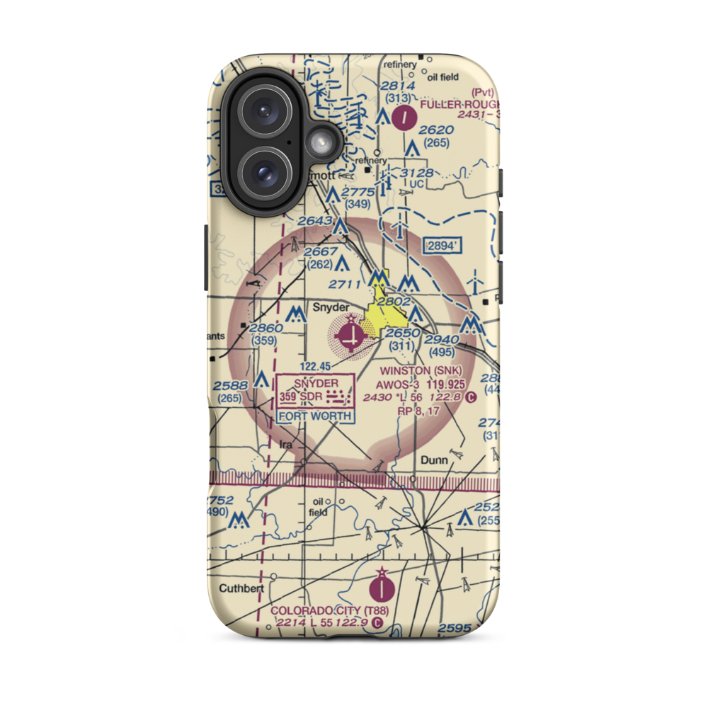 Winston Field (SNK) VFR Sectional  Tough iPhone Case iPhone 16 Plus model shown