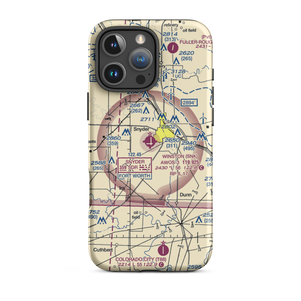 Winston Field (SNK) VFR Sectional  Tough iPhone Case iPhone 16 Pro Max model shown
