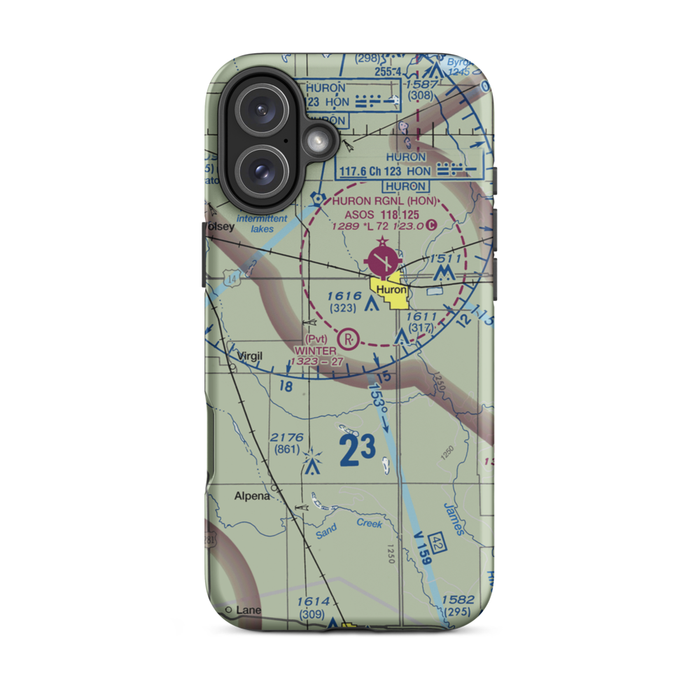 Winter Airfield (SD55) VFR Sectional  Tough iPhone Case iPhone 16 Plus model shown