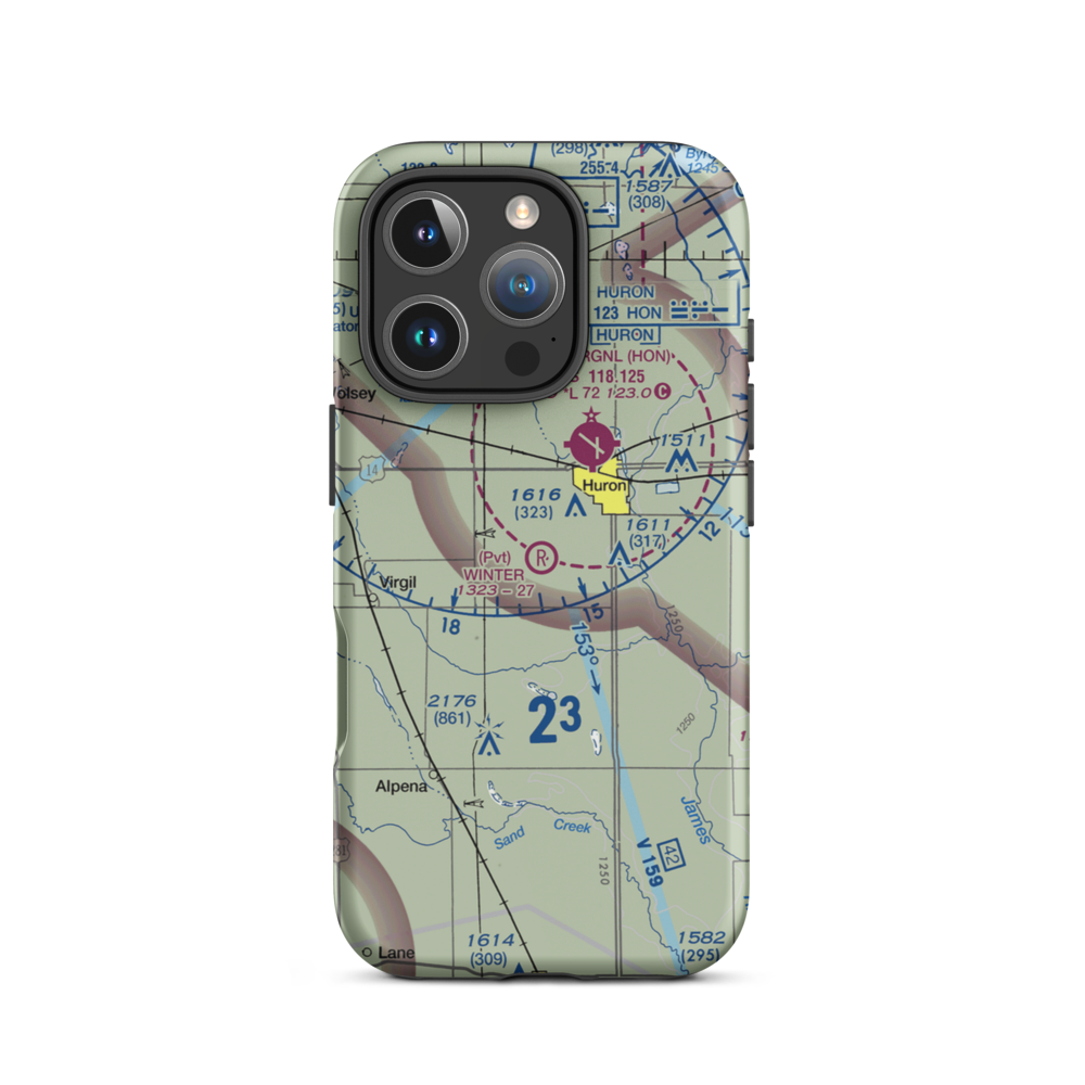 Winter Airfield (SD55) VFR Sectional  Tough iPhone Case iPhone 16 Pro model shown