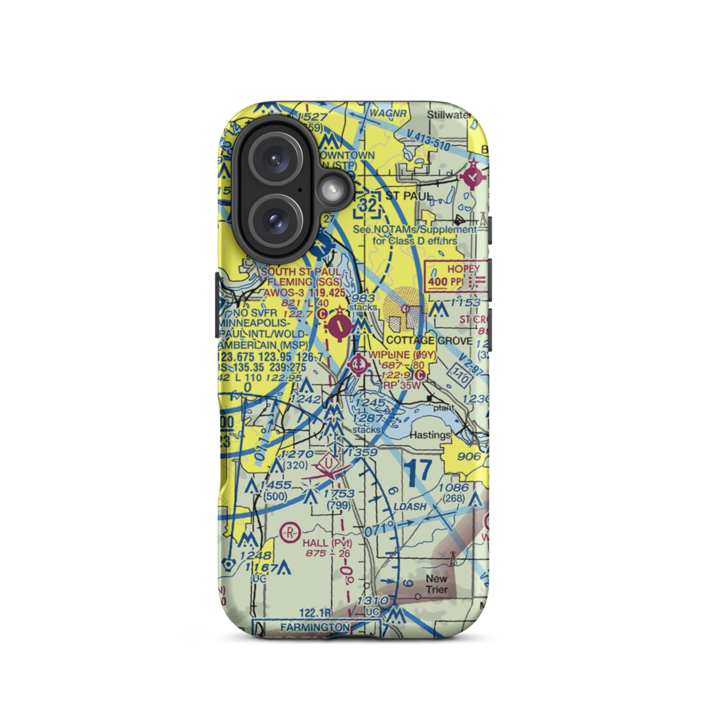 Wipline Seaplane Base (09Y) VFR Sectional  Tough iPhone Case iPhone 16 model shown