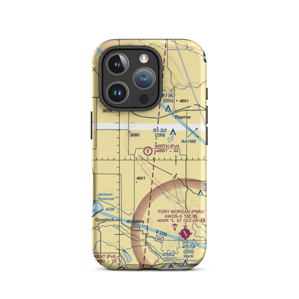 Wirth Field (CO06) VFR Sectional  Tough iPhone Case iPhone 16 Pro model shown