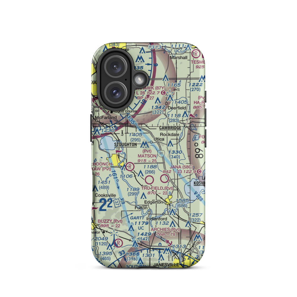 Wisersky Airport (95WI) VFR Sectional  Tough iPhone Case iPhone 16 model shown