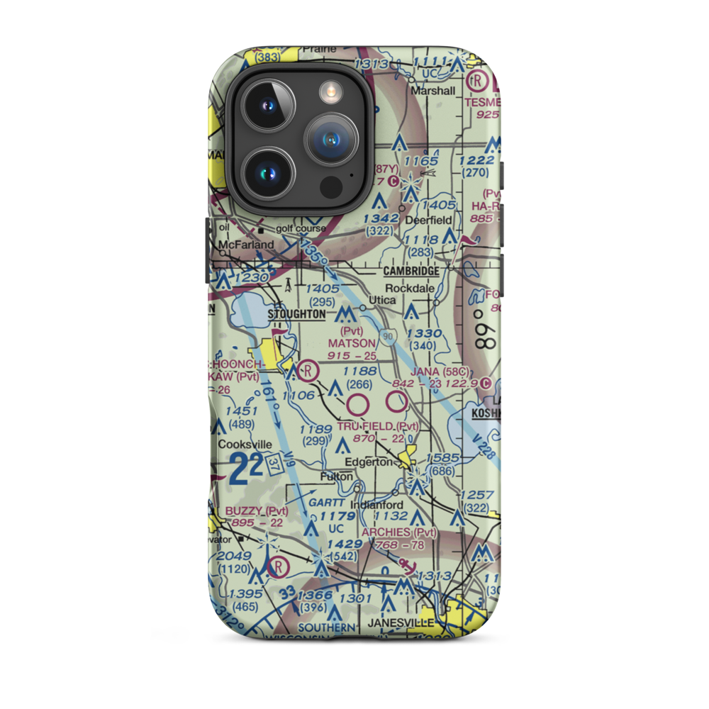 Wisersky Airport (95WI) VFR Sectional  Tough iPhone Case iPhone 16 Pro Max model shown
