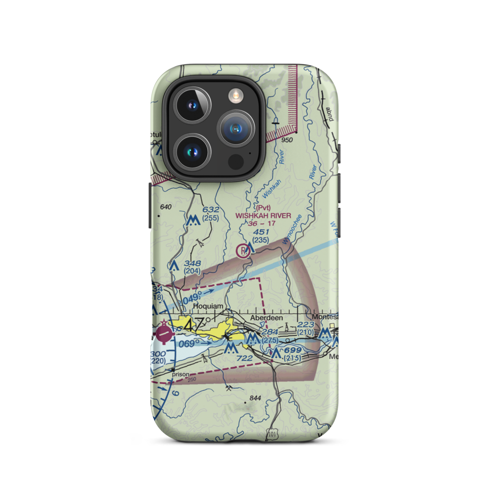 Wishkah River Ranch Airport (94WA) VFR Sectional  Tough iPhone Case iPhone 16 Pro model shown