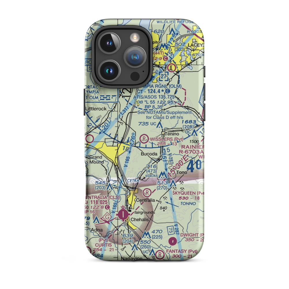 Wissler's Airport (65WA) VFR Sectional  Tough iPhone Case iPhone 16 Pro Max model shown