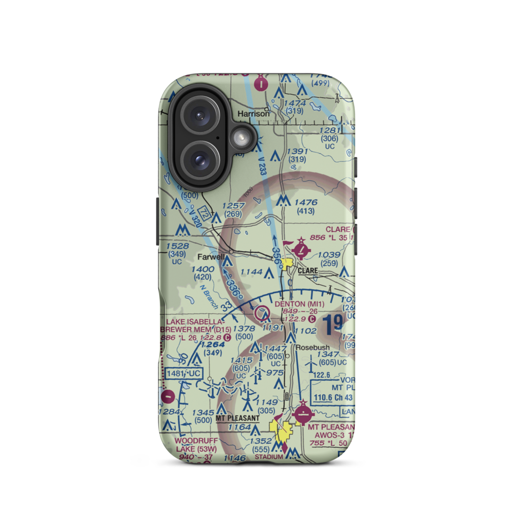 Witbeck Aerodrone Airport (4MI7) VFR Sectional  Tough iPhone Case iPhone 16 model shown