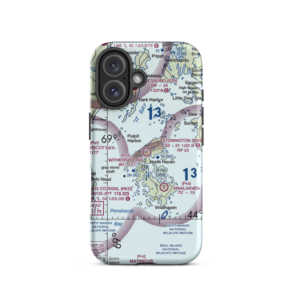 Witherspoons Airport (ME41) VFR Sectional  Tough iPhone Case iPhone 16 model shown