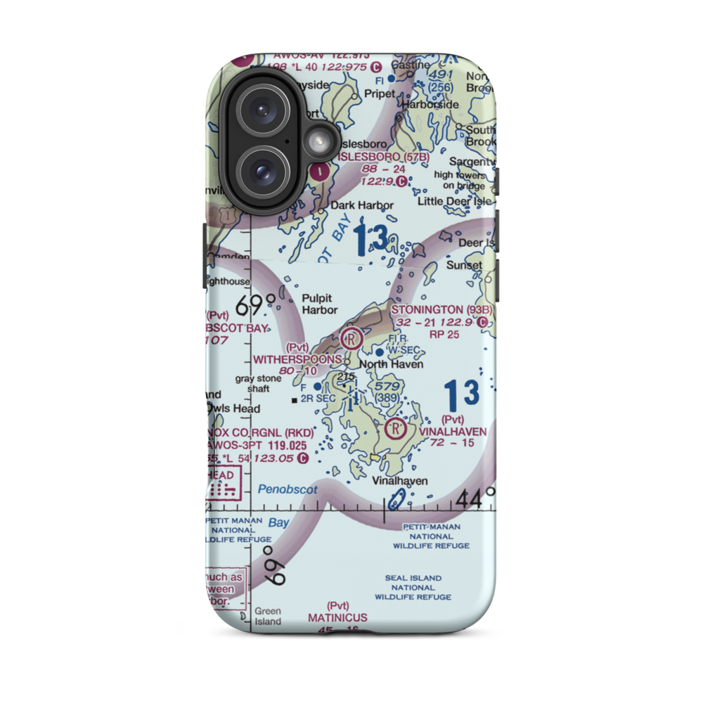 Witherspoons Airport (ME41) VFR Sectional  Tough iPhone Case iPhone 16 Plus model shown