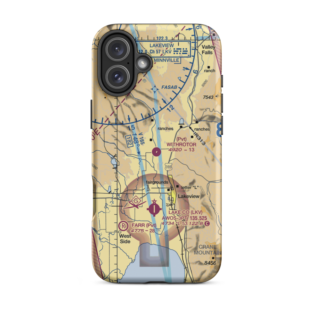 Withrotor Airport (22OG) VFR Sectional  Tough iPhone Case iPhone 16 Plus model shown