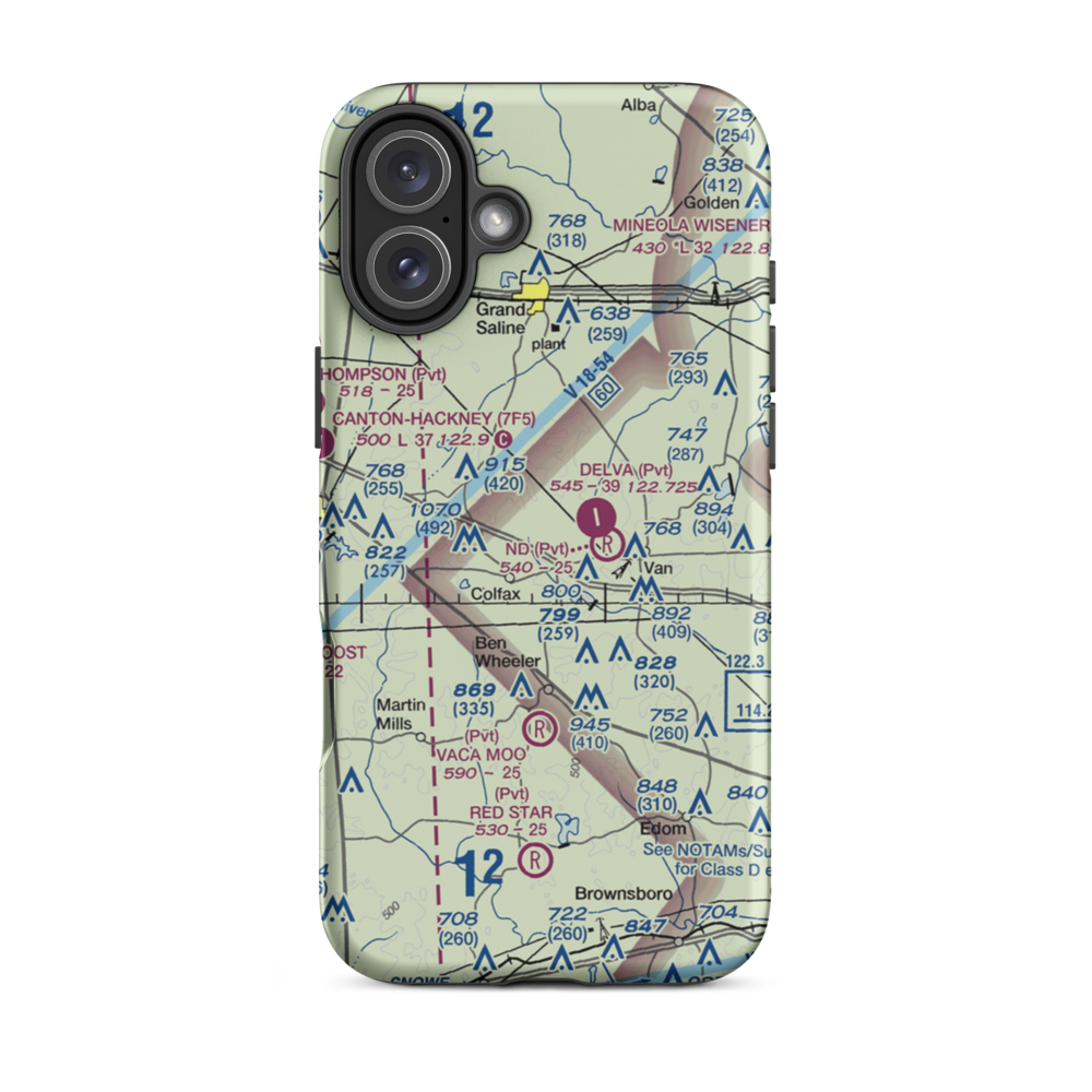 Wits End Ranch Airport (5XS5) VFR Sectional  Tough iPhone Case iPhone 16 Plus model shown