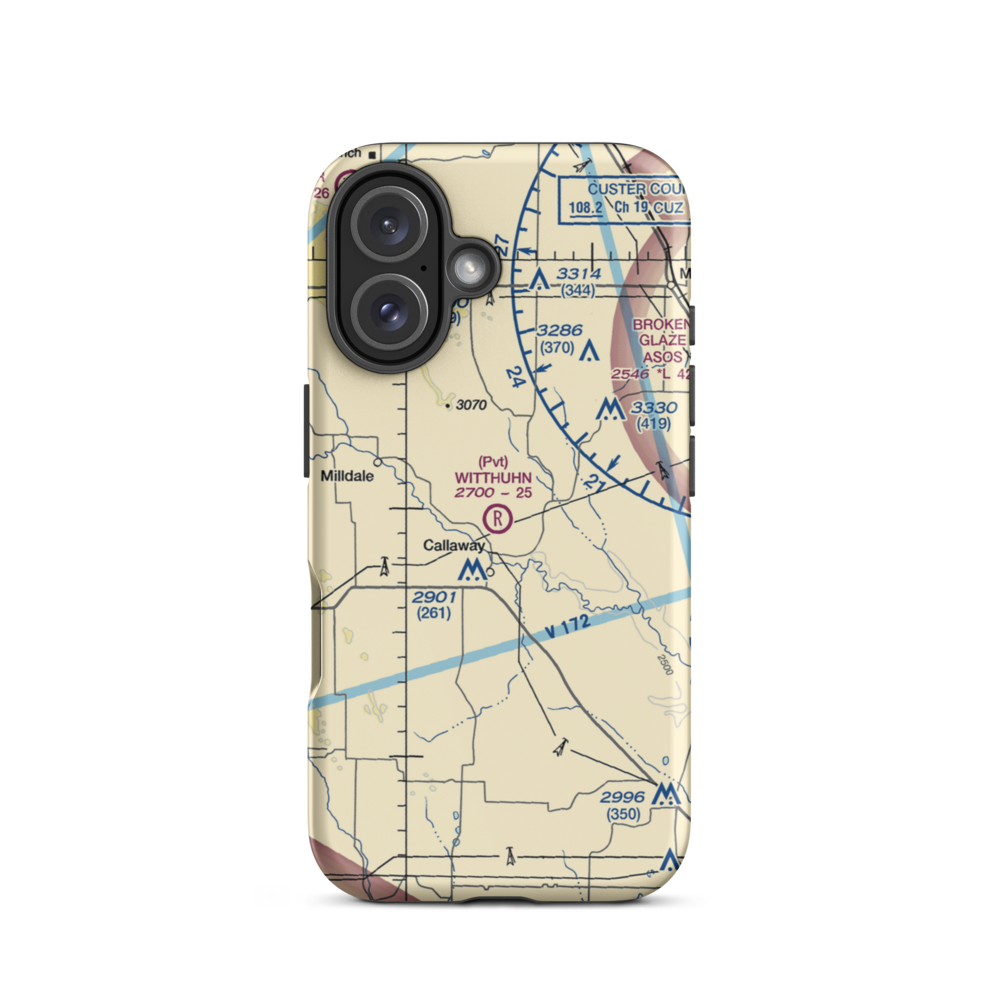 Witthuhn Airport (1NE2) VFR Sectional  Tough iPhone Case iPhone 16 model shown