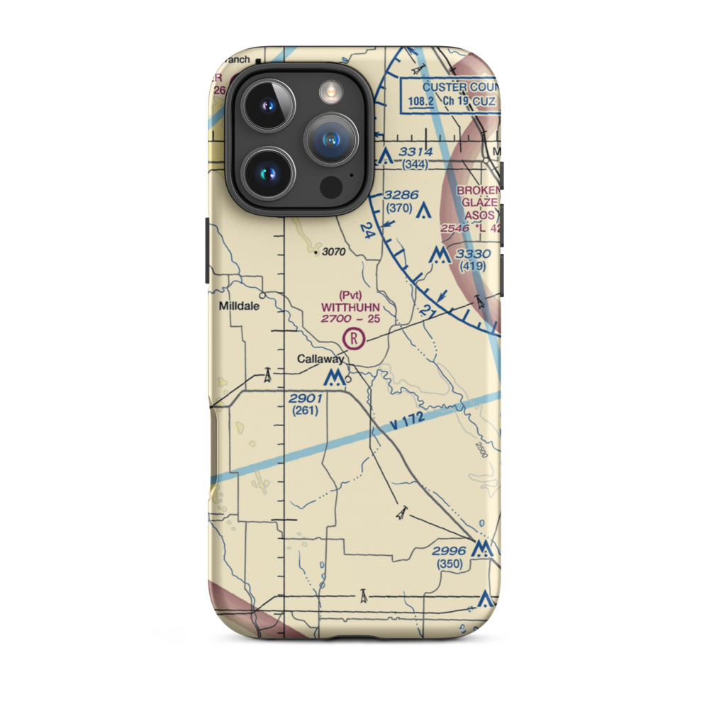 Witthuhn Airport (1NE2) VFR Sectional  Tough iPhone Case iPhone 16 Pro Max model shown
