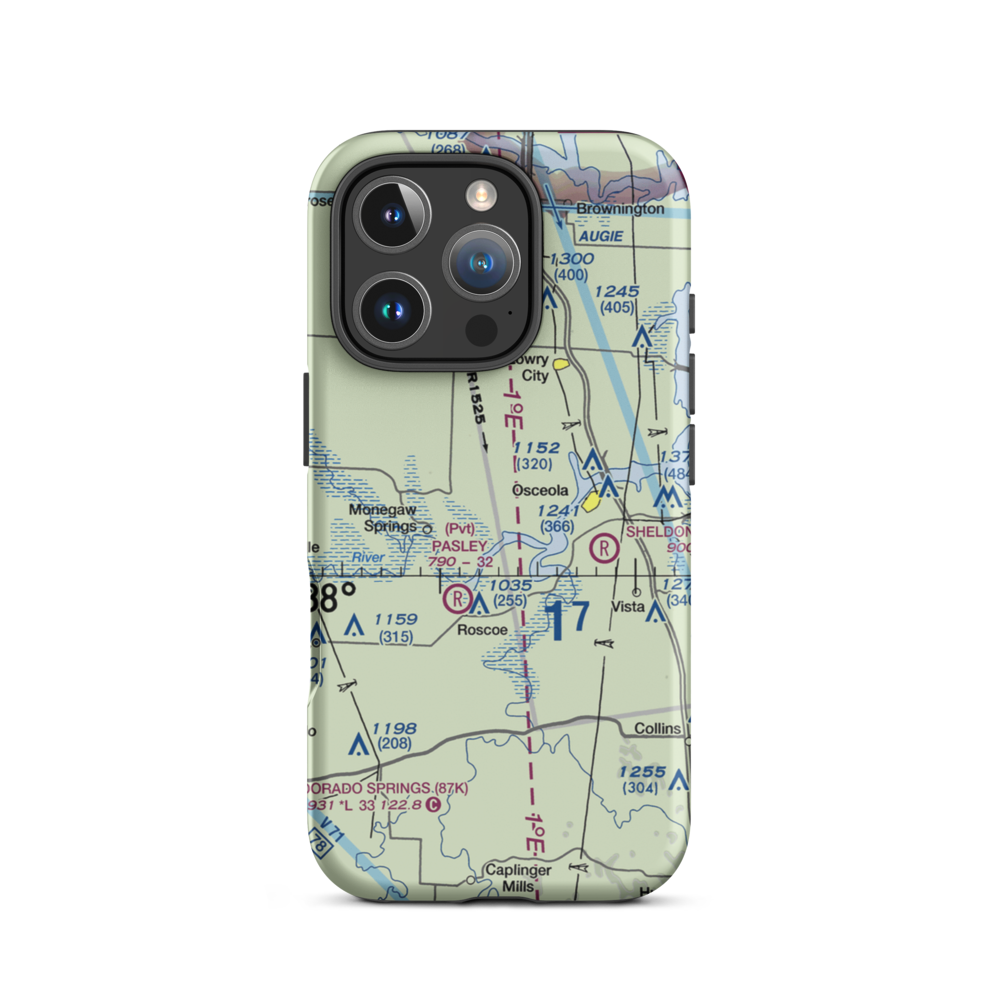 Wixted Airport (6MO4) VFR Sectional  Tough iPhone Case iPhone 16 Pro model shown