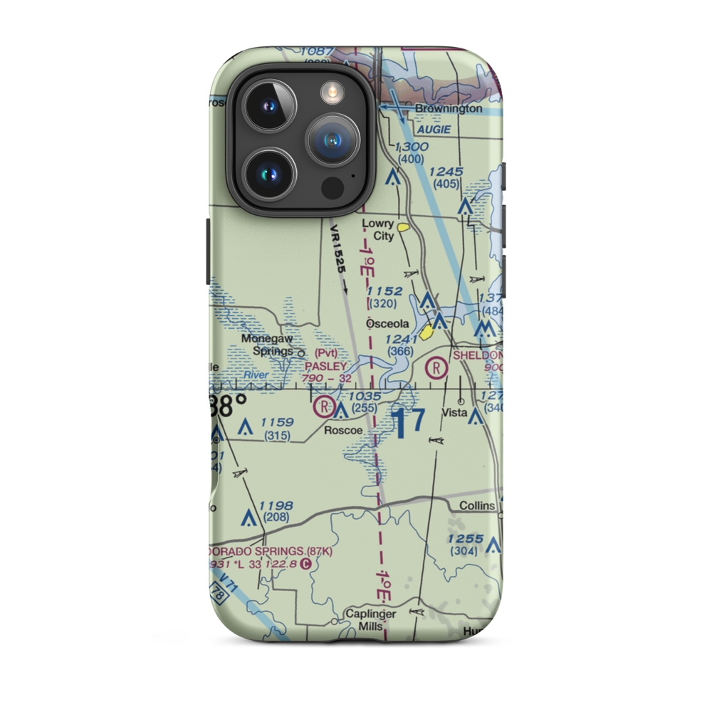 Wixted Airport (6MO4) VFR Sectional  Tough iPhone Case iPhone 16 Pro Max model shown
