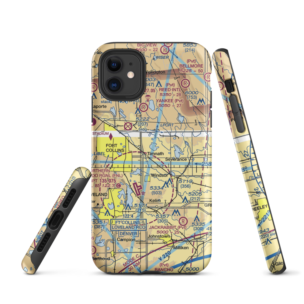 Wkr Airport (65CO) VFR Sectional  Tough iPhone Case iPhone 11 model shown