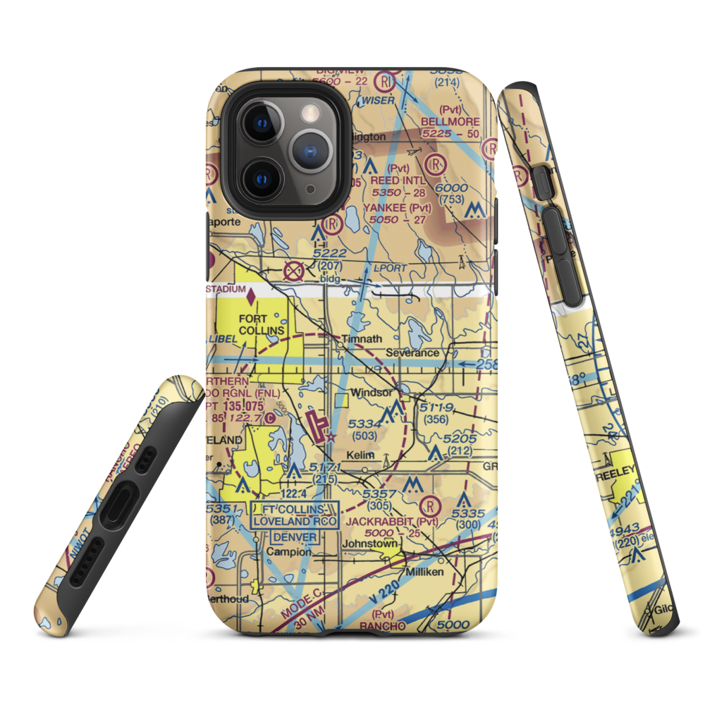 Wkr Airport (65CO) VFR Sectional  Tough iPhone Case iPhone 11 Pro model shown