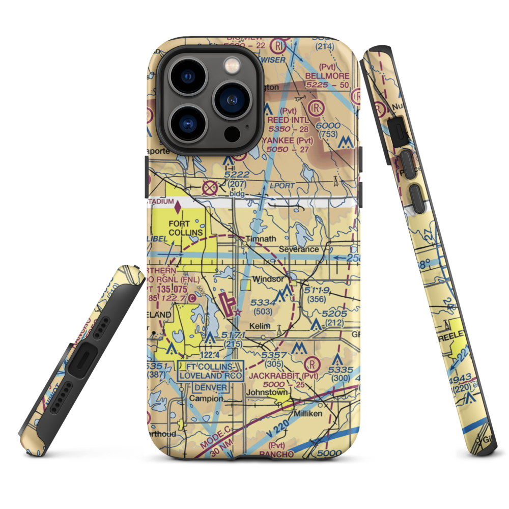Wkr Airport (65CO) VFR Sectional  Tough iPhone Case iPhone 13 Pro Max model shown