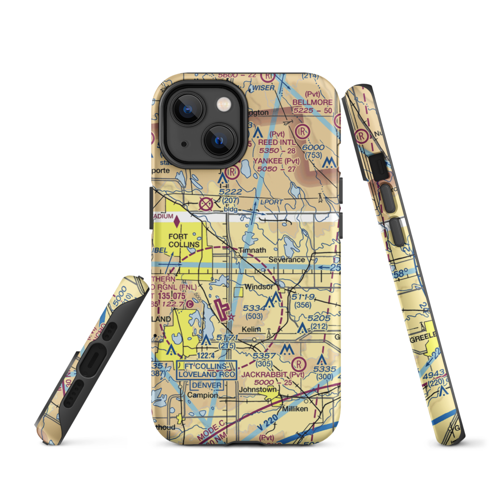 Wkr Airport (65CO) VFR Sectional  Tough iPhone Case iPhone 14 model shown