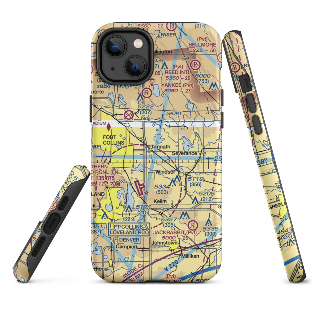 Wkr Airport (65CO) VFR Sectional  Tough iPhone Case iPhone 14 Plus model shown