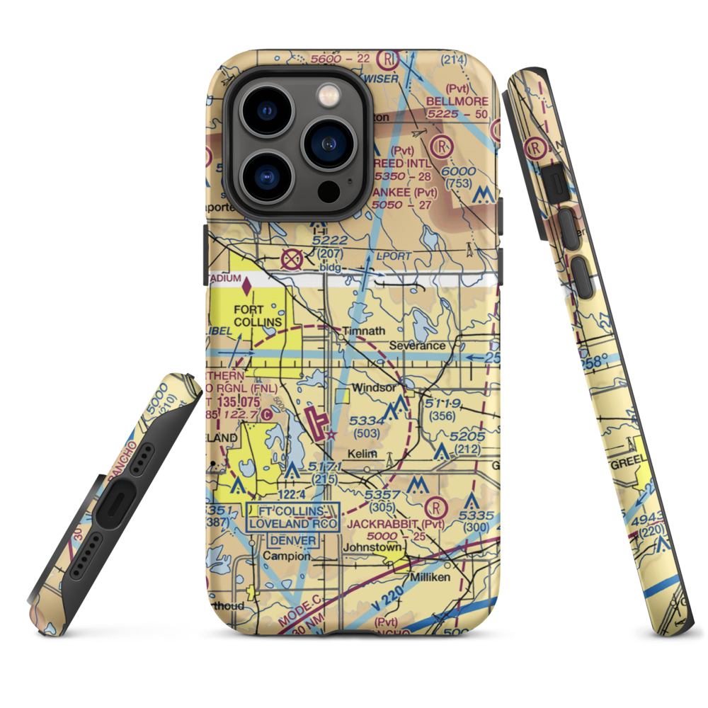 Wkr Airport (65CO) VFR Sectional  Tough iPhone Case iPhone 14 Pro Max model shown