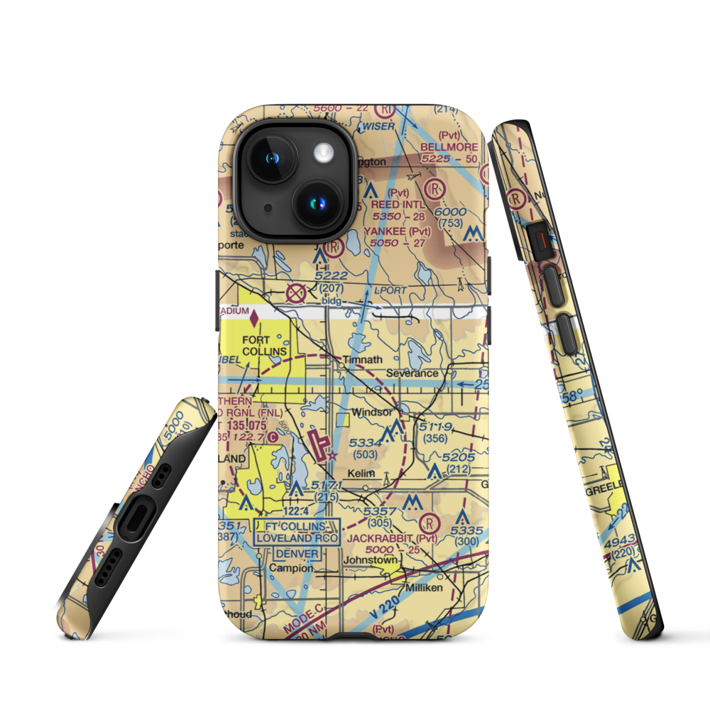Wkr Airport (65CO) VFR Sectional  Tough iPhone Case iPhone 15 model shown