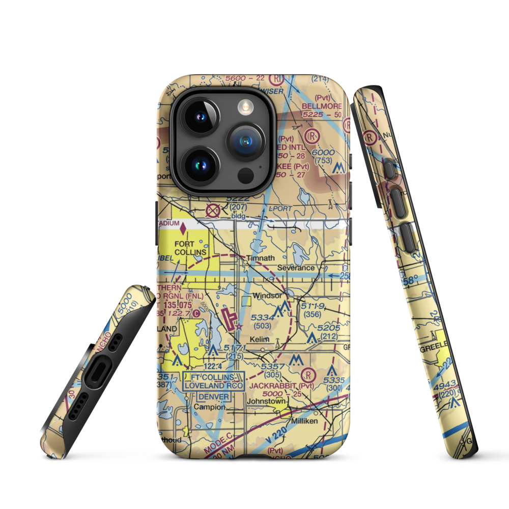 Wkr Airport (65CO) VFR Sectional  Tough iPhone Case iPhone 15 Pro model shown