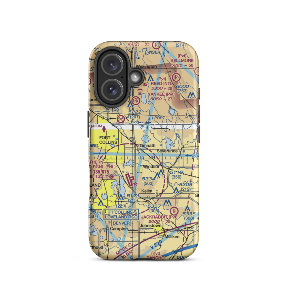 Wkr Airport (65CO) VFR Sectional  Tough iPhone Case iPhone 16 model shown