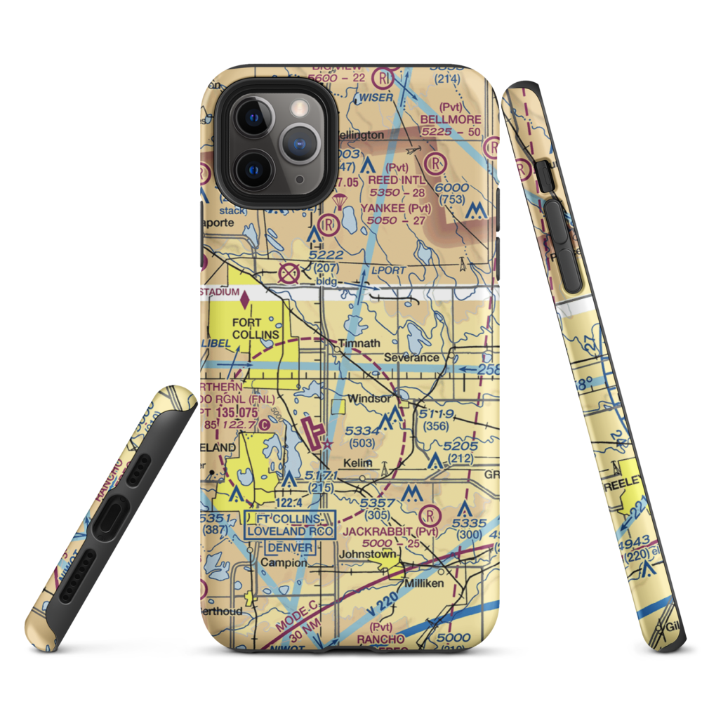 Wkr Airport (65CO) VFR Sectional  Tough iPhone Case iPhone 11 Pro Max model shown