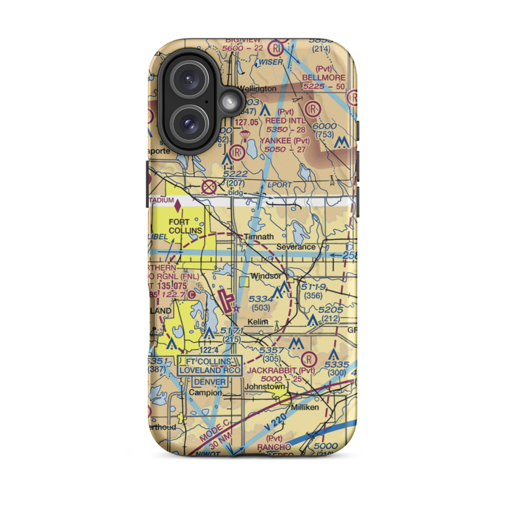 Wkr Airport (65CO) VFR Sectional  Tough iPhone Case iPhone 16 Plus model shown