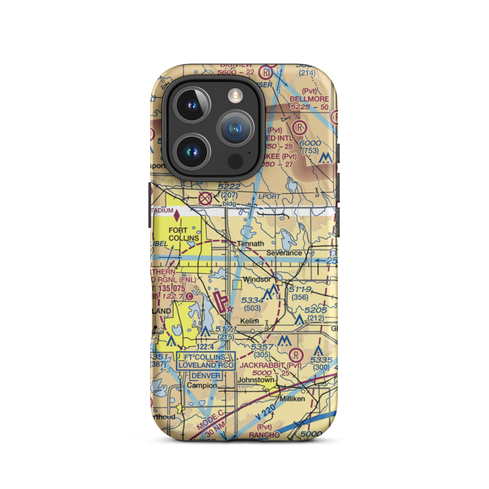 Wkr Airport (65CO) VFR Sectional  Tough iPhone Case iPhone 16 Pro model shown
