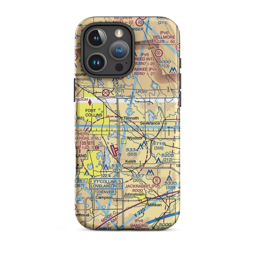 Wkr Airport (65CO) VFR Sectional  Tough iPhone Case iPhone 16 Pro Max model shown