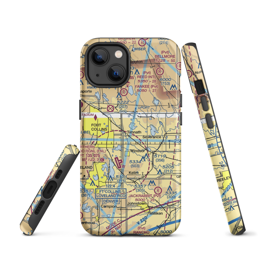 Wkr Airport (65CO) VFR Sectional  Tough iPhone Case iPhone 13 model shown