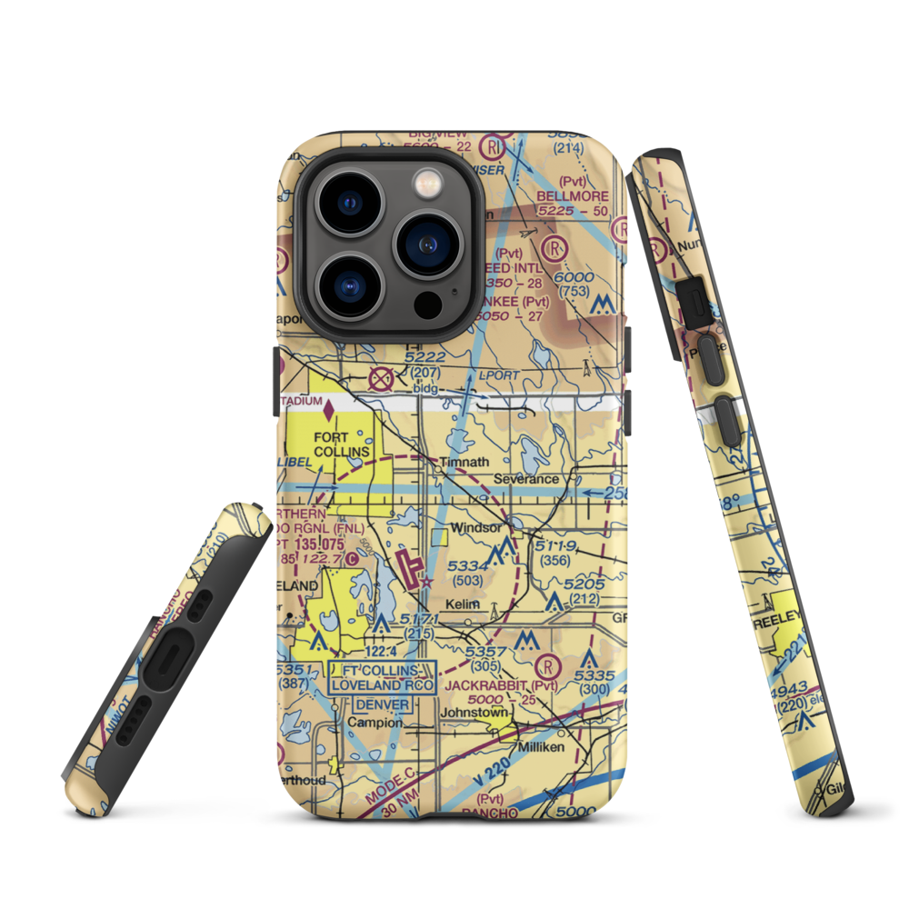 Wkr Airport (65CO) VFR Sectional  Tough iPhone Case iPhone 13 Pro model shown