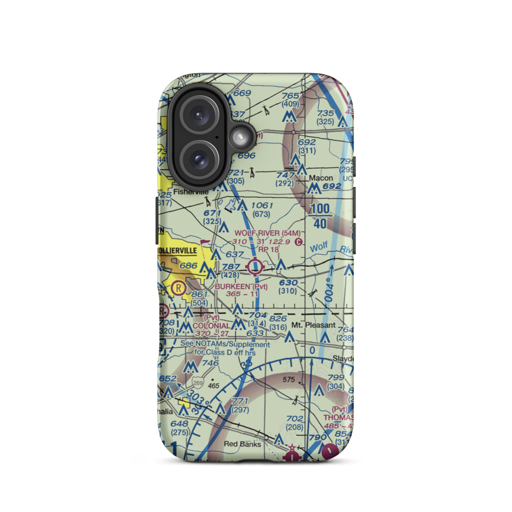 Wolf River Airport (54M) VFR Sectional  Tough iPhone Case iPhone 16 model shown