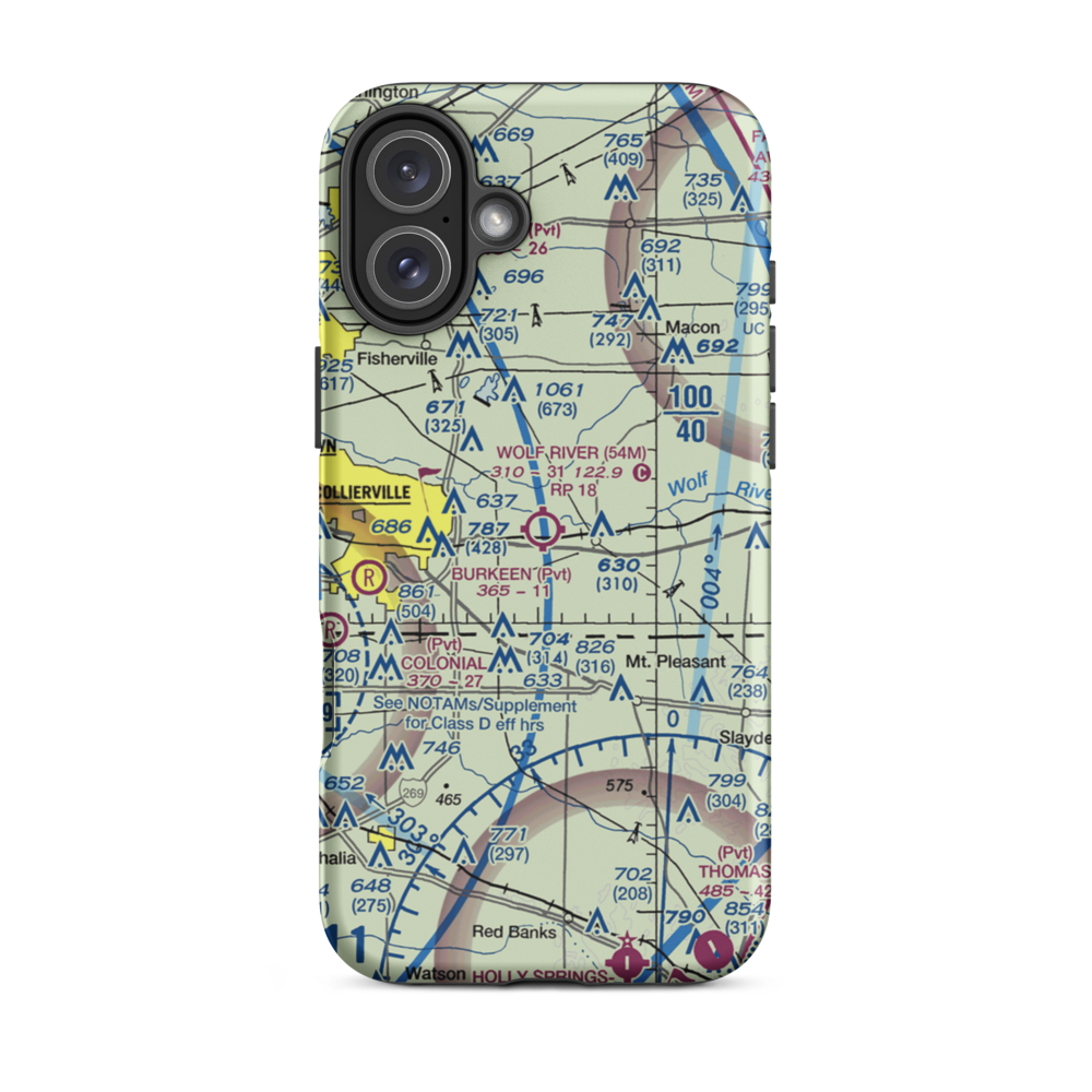 Wolf River Airport (54M) VFR Sectional  Tough iPhone Case iPhone 16 Plus model shown