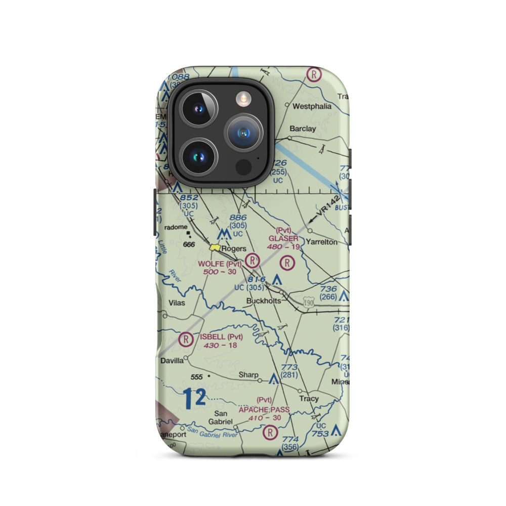 Wolfe Field (XA32) VFR Sectional  Tough iPhone Case iPhone 16 Pro model shown