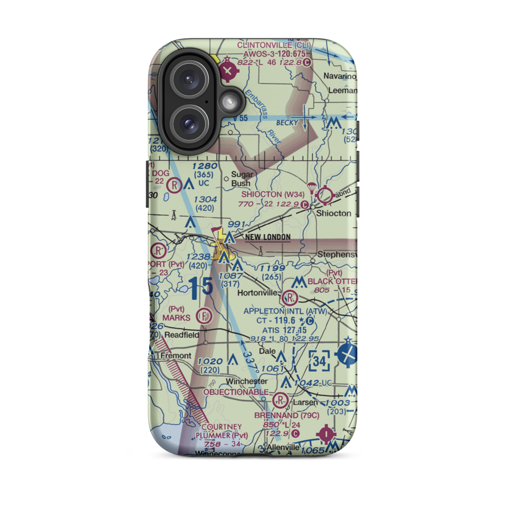 Wolfgram Airport (WS22) VFR Sectional  Tough iPhone Case iPhone 16 Plus model shown