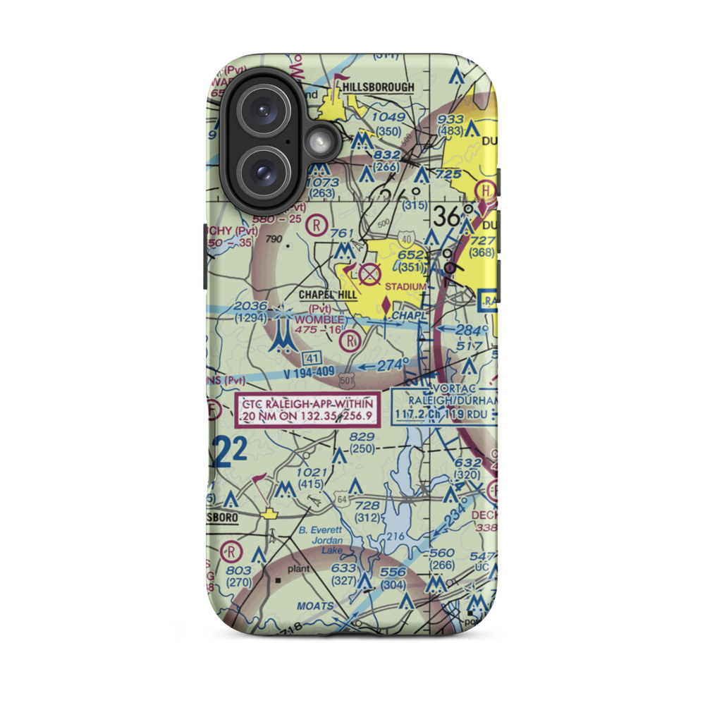 Womble Field (3NC9) VFR Sectional  Tough iPhone Case iPhone 16 Plus model shown