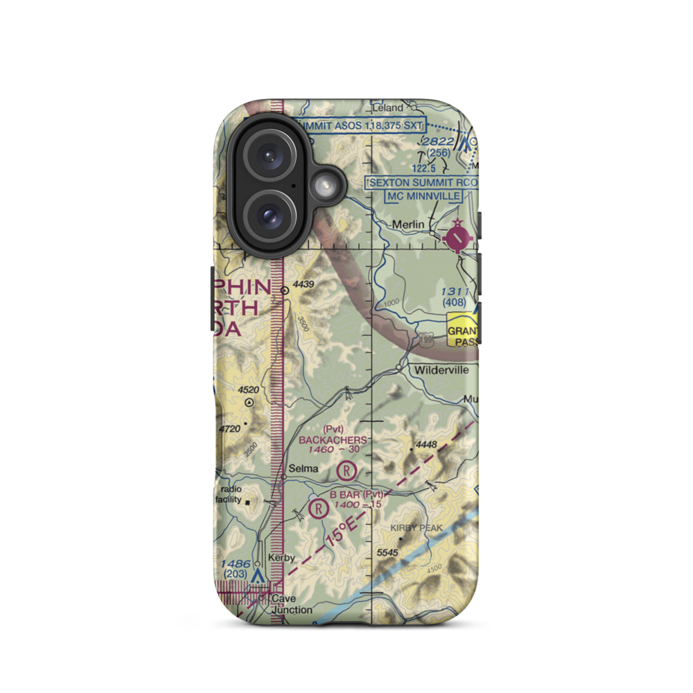 Wonder Airport (6OR6) VFR Sectional  Tough iPhone Case iPhone 16 model shown