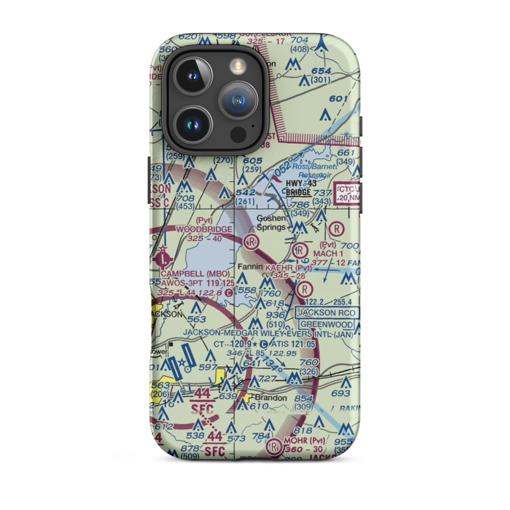 Woodbridge Airport (6MS1) VFR Sectional  Tough iPhone Case iPhone 16 Pro Max model shown