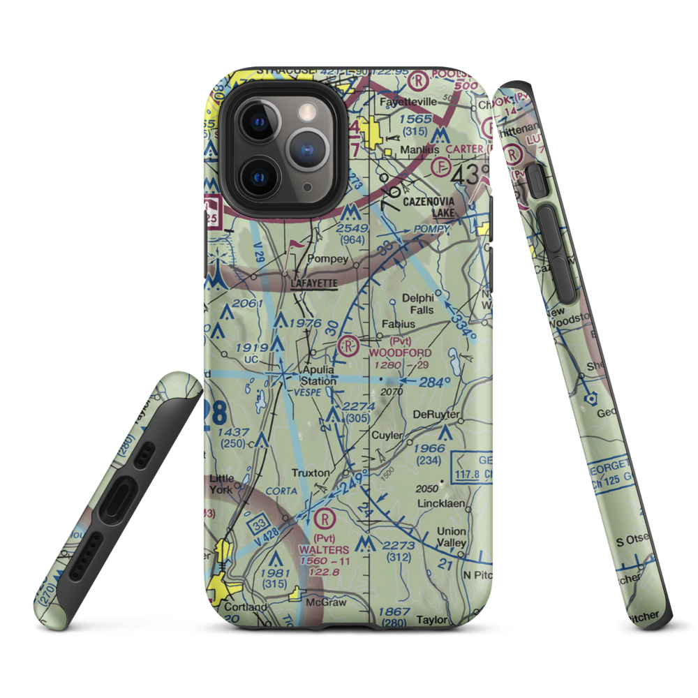 Woodford Airfield (4NK4) VFR Sectional  Tough iPhone Case iPhone 11 Pro model shown