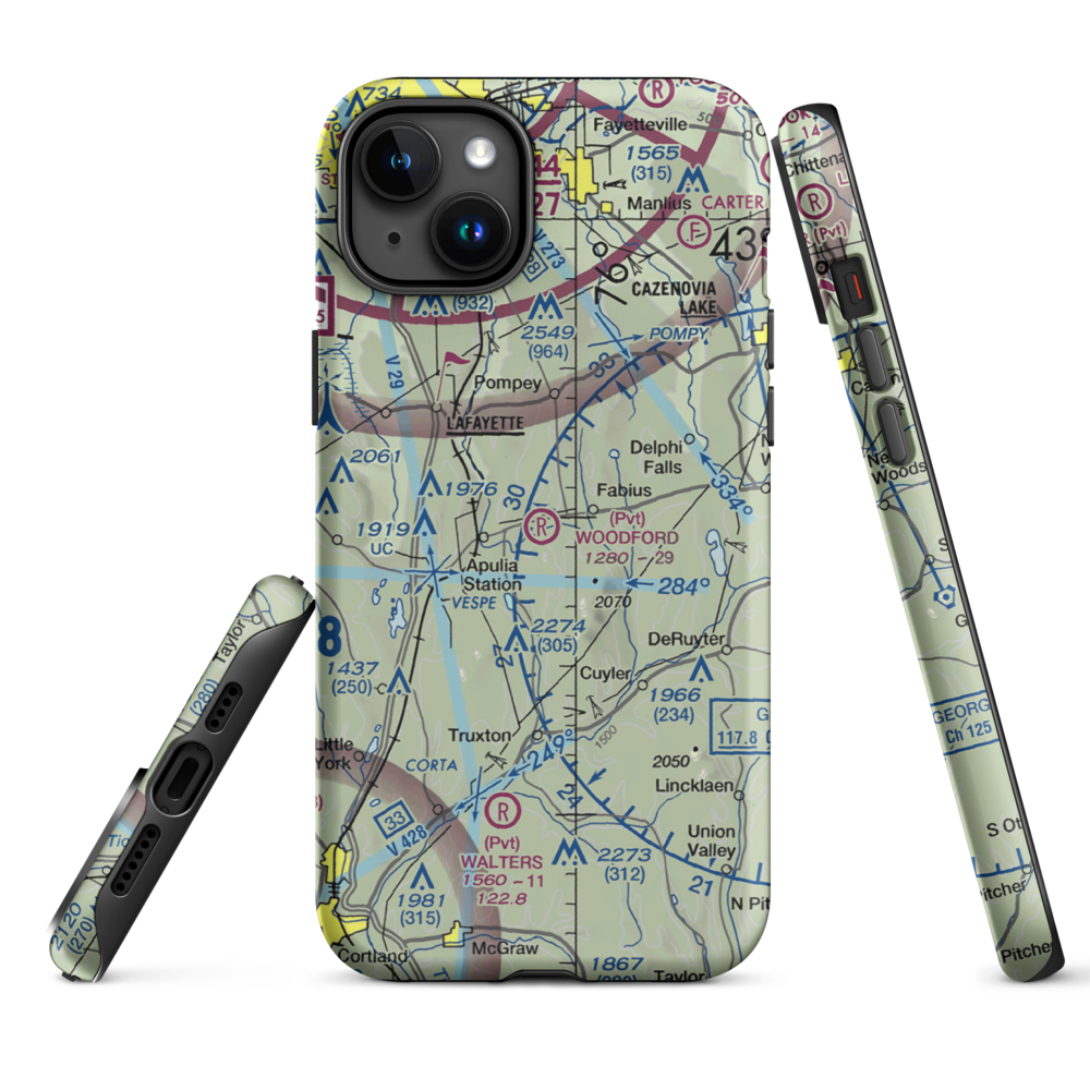 Woodford Airfield (4NK4) VFR Sectional  Tough iPhone Case iPhone 15 Plus model shown