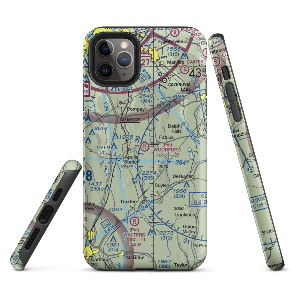 Woodford Airfield (4NK4) VFR Sectional  Tough iPhone Case iPhone 11 Pro Max model shown