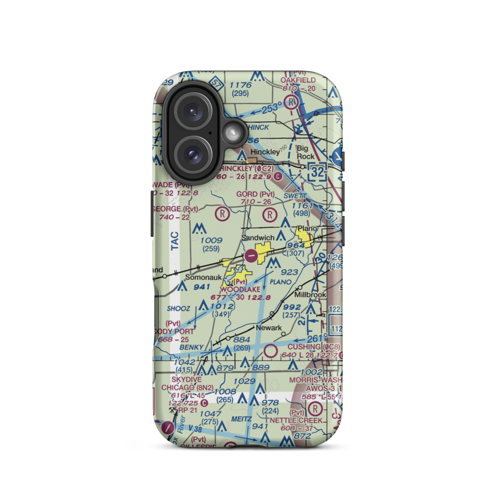 Woodlake Landing Airport (IS65) VFR Sectional  Tough iPhone Case iPhone 16 model shown